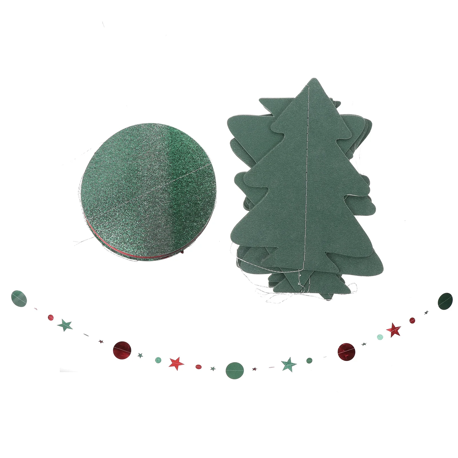 

2Sets Christmas Tree Hanging Decor 3D Paper Garland Pendant Banner Festival Party Home Garden Pendant Decorations
