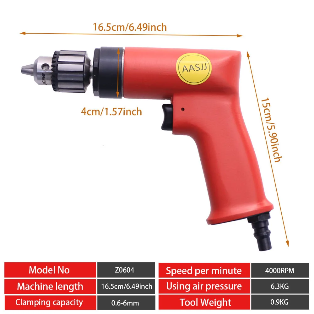 Z0601 Aerospace Special Pneumatic Drill 6mm Pistol Drill Low Speed Drill High Precision Air Drill