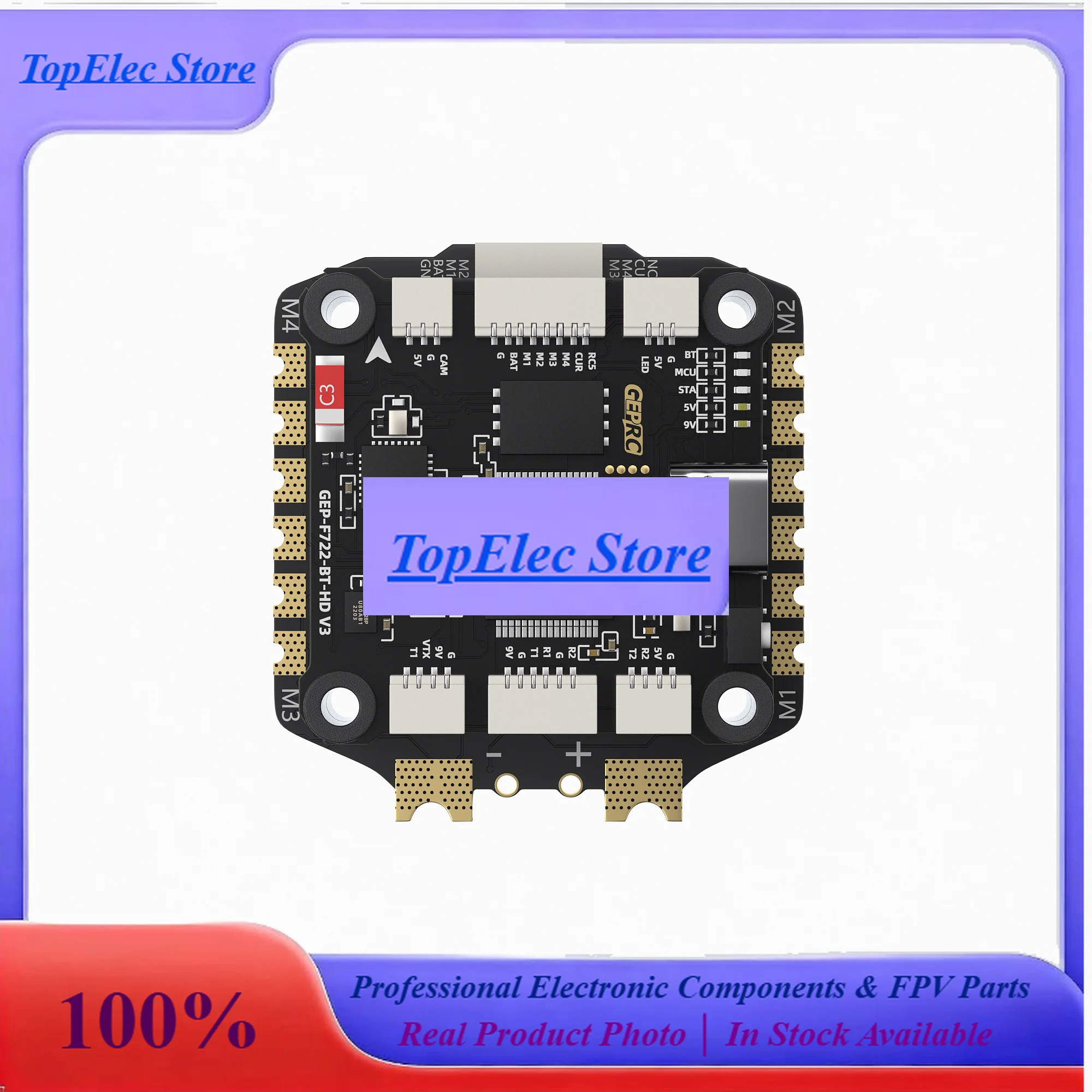 TopsGEPRC TAKER F722 BT 8Bit 65A 60A 50A Stack 4IN1 ESC 512M Black Box 32Bit Data Analyze Record Flight Barometer Racing FPV Dr