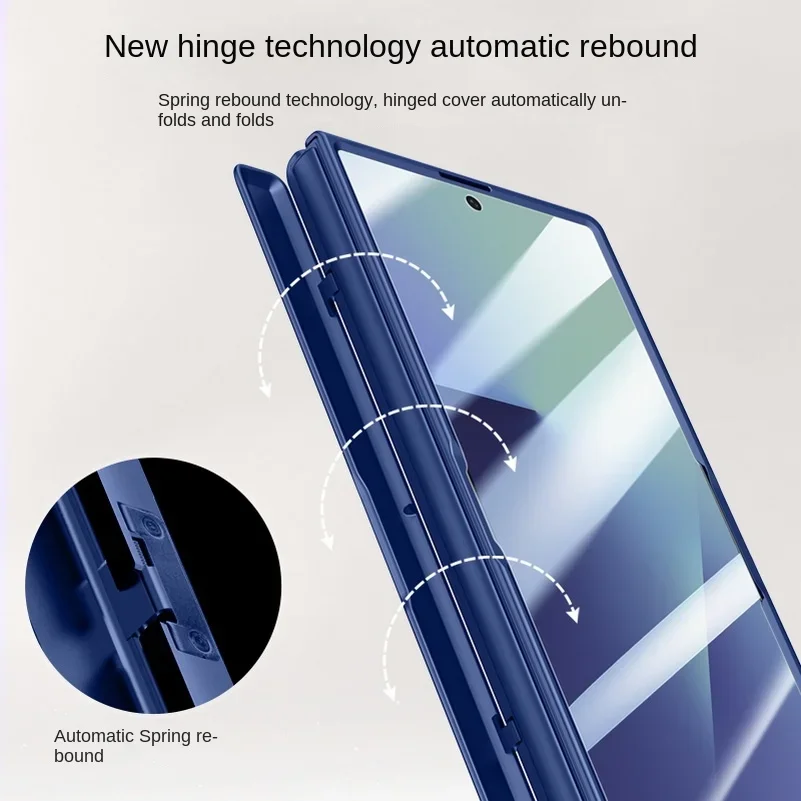 Built-in Magsafe Magnetic with Tempered Glass Film Holder Phone Case for Samsung Galaxy Z Fold 7 Spring Hinge Protect Back Cover