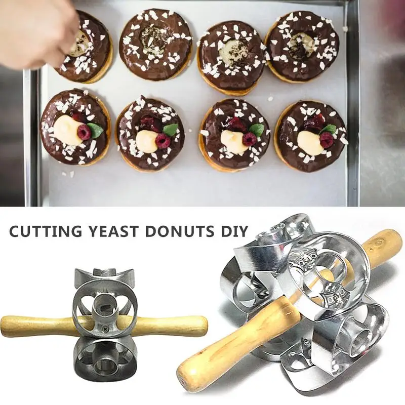 Cortador giratorio para rosquillas, molde para masa de pastelería, rodillo de Metal para hornear, suministros de cocina, herramientas, molde de acero inoxidable, herramientas para hornear