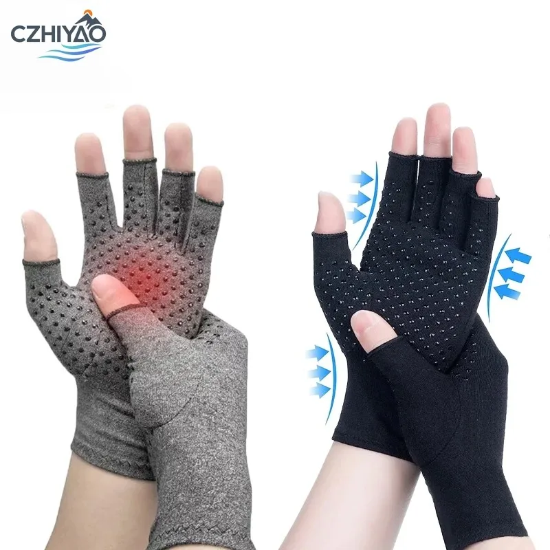 

Медные перчатки от артрита для женщин и мужчин, компрессионные перчатки от артрита без пальцев для облегчения болей в запястном туннеле, болей в сыравматоидном стиле