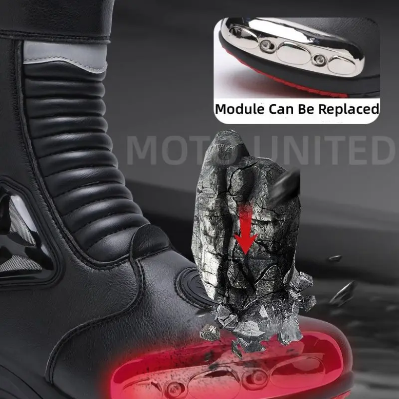 Jg wolf-男性用の滑り止めレザーブーツ,通気性のあるモトクロスブーツ