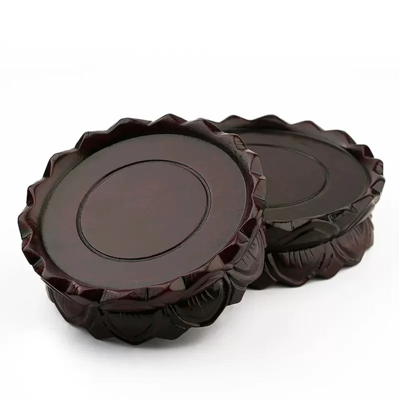 الخشب الصلب شكل دائري لوتس الركيزة تمثال بوذا كسر الجدول مبخرة قاعدة ديكور المنزل