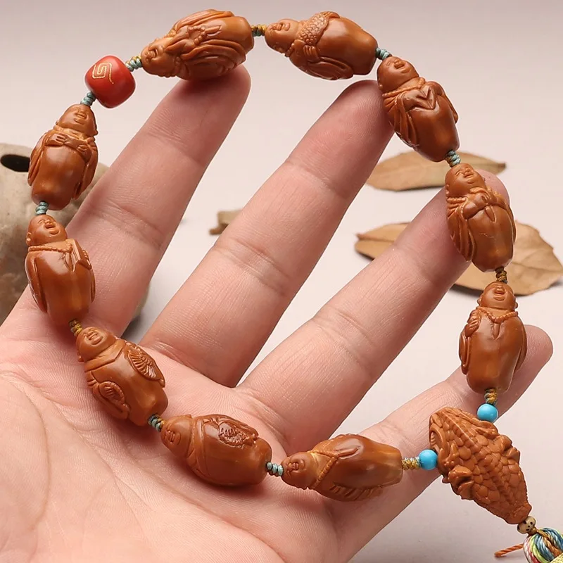 Small Seed Nut Ten Seeds Samanera Maitreya Bracelet Handheld Faucet Three-Way Olive Hu Stone Carving