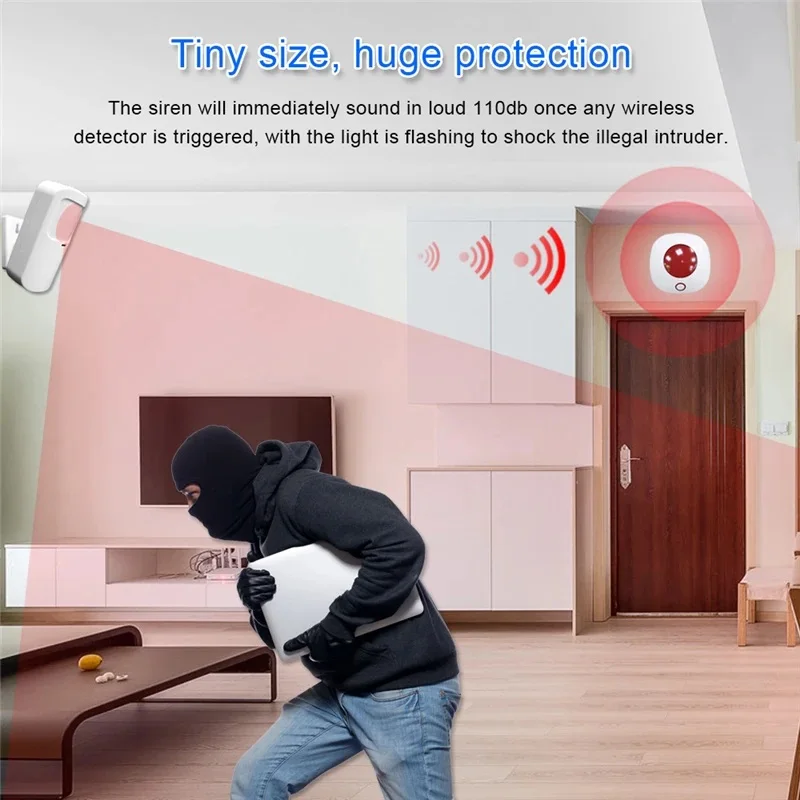 Smartrol-sirena de protección de seguridad WiFi, Sensor de luz estroboscópica, sistema de seguridad de Alarma para el hogar, alarma de luz de sonido