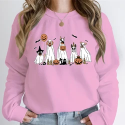 Woman Clothing Halloween Ghost Pumpkin Graphic Sweatshirt Hoodie Halloween Dog Sweatshirt Ghost Dog Pumpkin Graphic Sweatshirts