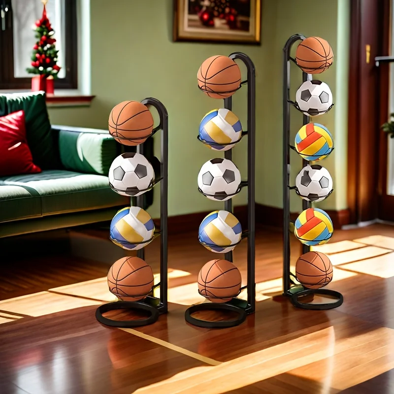 1 Stück schwarzer Sportball-Organizer aus Metall – für Bälle, multifunktionales Aufbewahrungsregal, perfekte Regale für Weihnachtsgeschenke