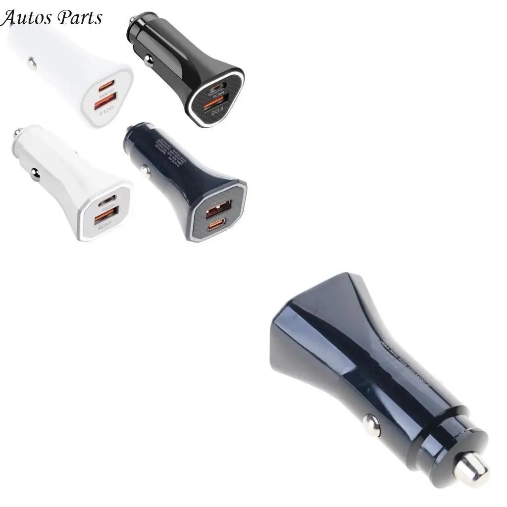 57BA 38W Bộ điều hợp xe sạc nhanh với các cổng bằng nhựa kép nâng cấp Bộ sạc xe cho khách du lịch và các chuyến đi dài