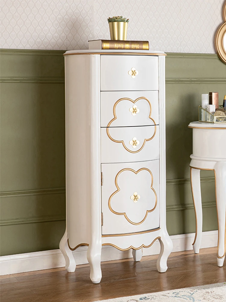 YY Bedroom Jewelry Bucket Door Cabinet Three Bucket Cabinet Solid Wood Side Cabinet Slightly Luxury Decoration Cabinet