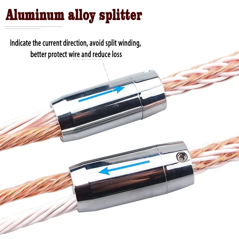 Pair 8TC Speaker Cable OCC Copper HiFi Audio Loudspeaker Wire Amplifier Horn Cables Banana Plug