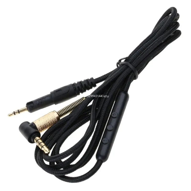 Upgraded Cable for ATH M50X M40X M70X Headphones Braided Wire and In-line Mic- for Seamless Call Dropship