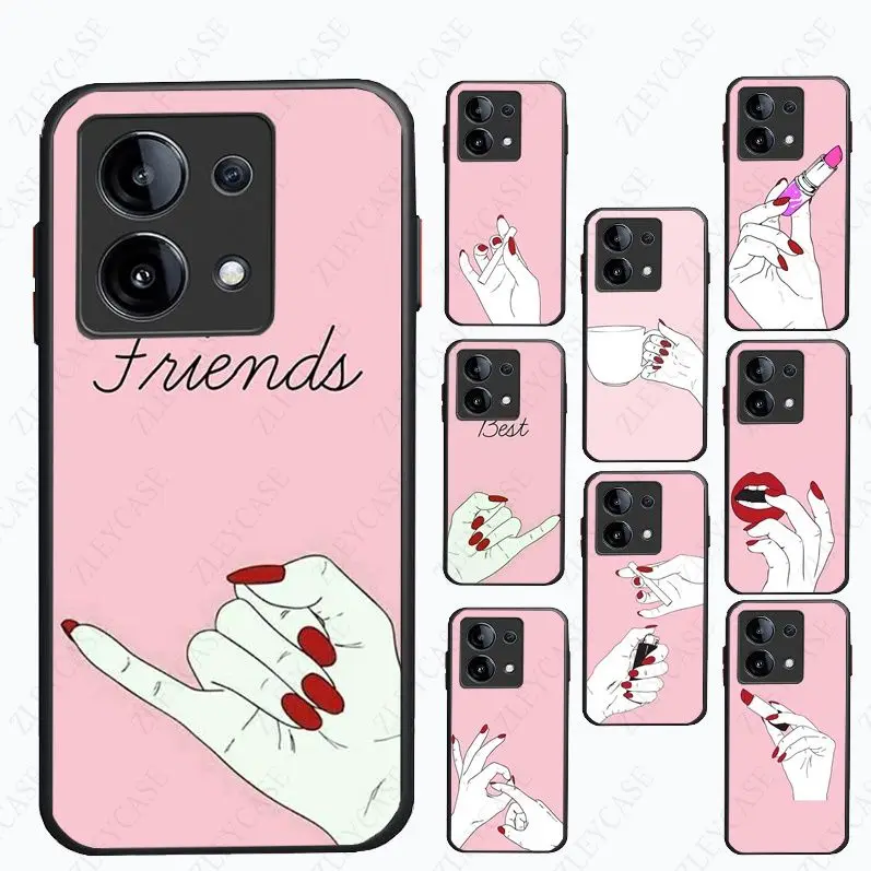 phone Cover For xiaomi Redmi Note13pro note12pro 11pro note10pro 9pro 8pro 9 8T K40 12C 10C Cases Moon Spells Makeup Best Friend