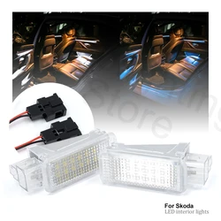 2Pcs LED Luggage Compartment Light Interior Trunk Footwell Lamp For Audi A1 A3 A4 S4 RS4 Skoda Superb Octavia Rapid Karoq Kodiaq