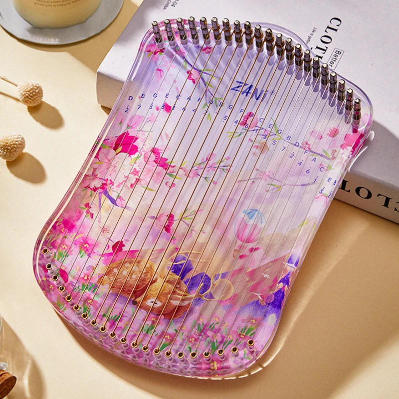 ZANI 17 21 31 Strings Lyre Harp Cute Portable Mini Acrylic Harps Thumb Piano Beginner Fingerplay Lyre String Instruments Gifts