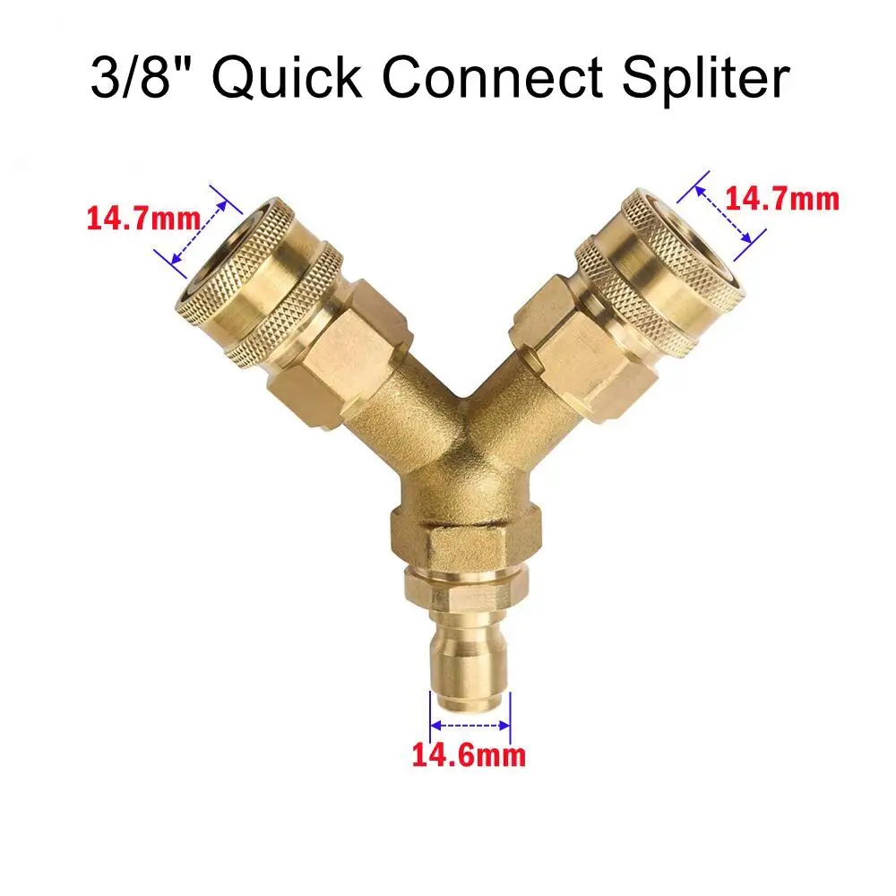 High Pressure Washer Water Outlet Spliter Seperator Adapter With 3/8\