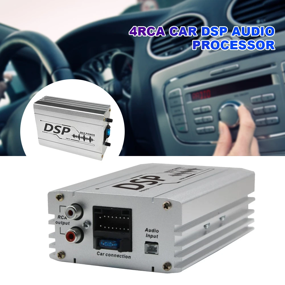 

Автомобильный усилитель мощности DSP 4 входа/6 выходов, цифровой аудиопроцессор с поддержкой управления через приложение, автомобильный эквалайзер DSP для улучшения звука в автомобиле