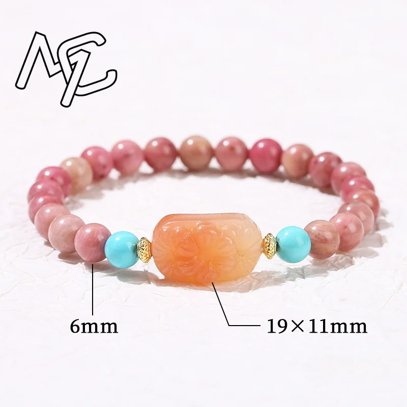 Natural Jade Flower Bead Bracelet Agate Gemstone Exquisite Sexy Young Girls Fashion Real Jewelry Best Selling Holiday Gifts