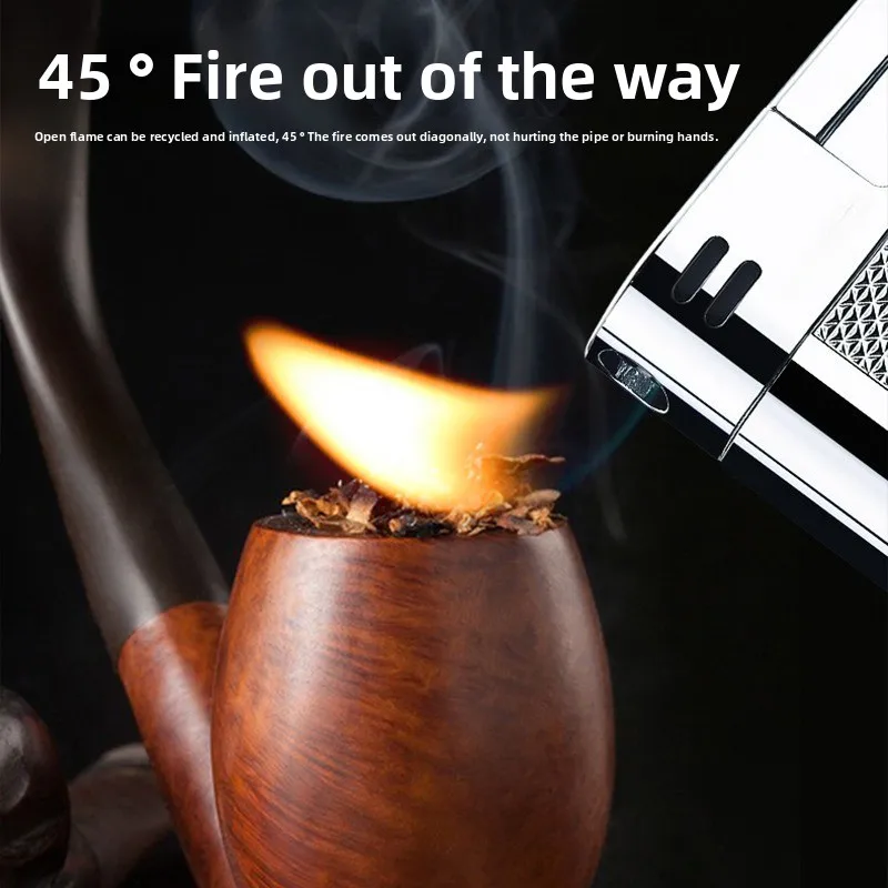 

New personality to create slanted fire pipe special lighter creative old-fashioned retro men's gift