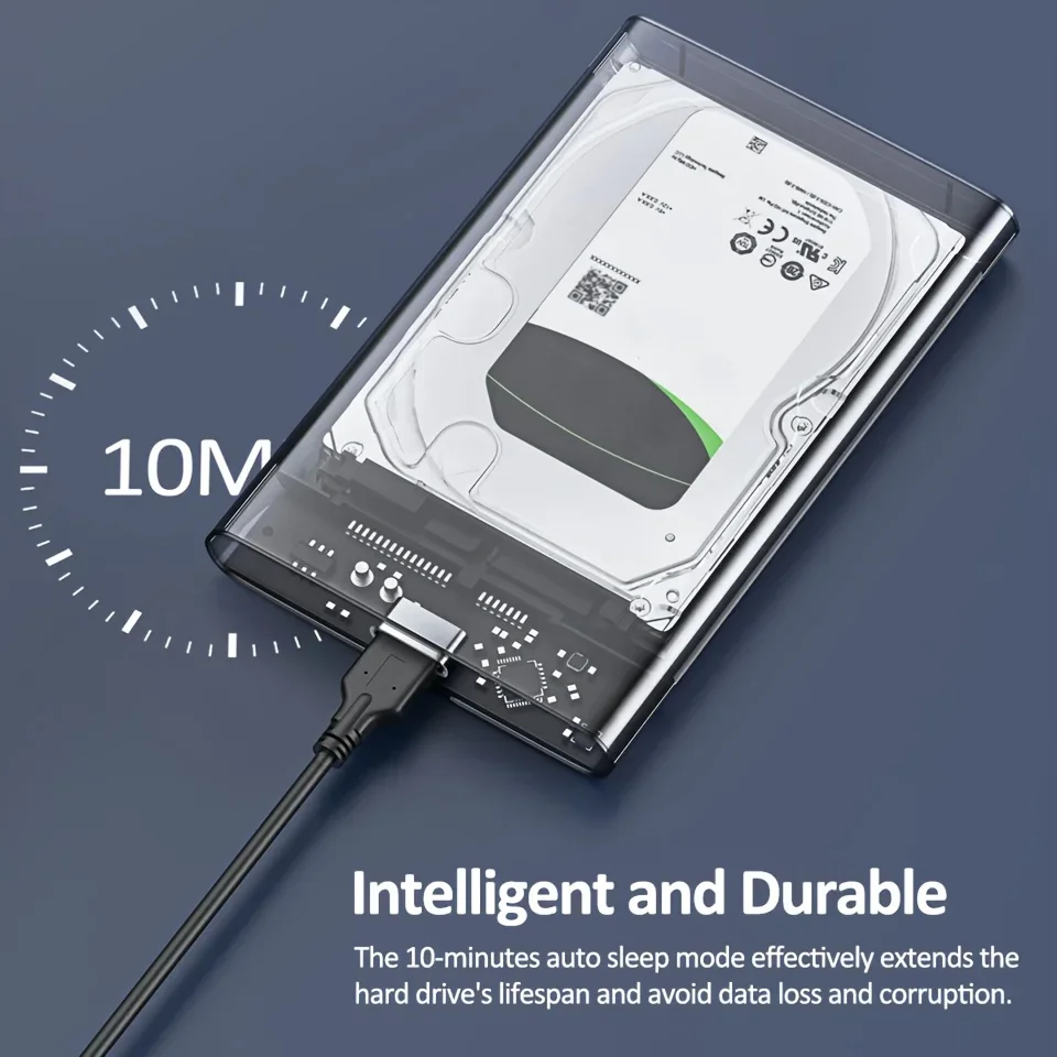 Casing Hard Drive Eksternal Transparan 2.5 Inci HDD SSD Casing Micro-b Ke USB3.1 4TB Drive Housing Kompatibel Laptop UASP SATA III