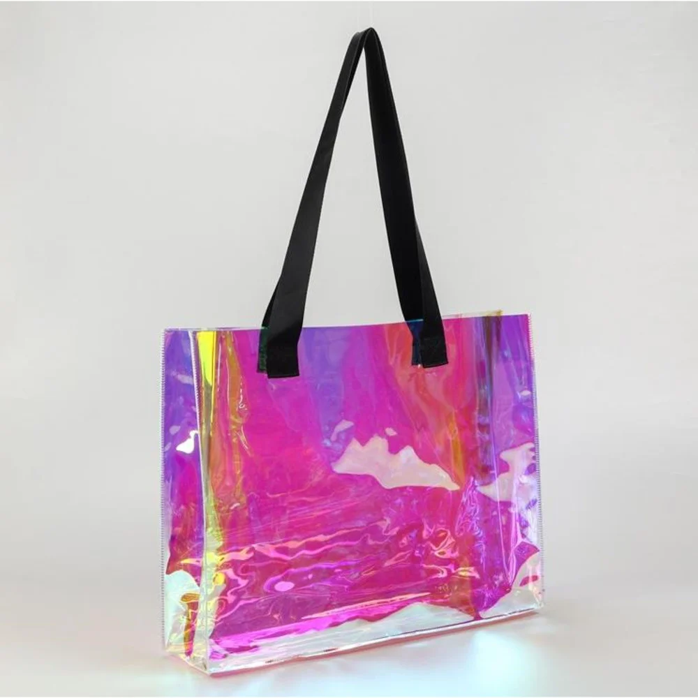 Fashion Tote Bag Clear Holographic Handbag For Work Beauty Large Size And Sturdy Handle Bolso Holografico