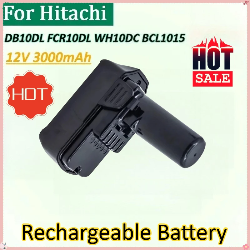 

New 12V 3000mAh Li-ion Rechargeable Battery for Hitachi 10.8V cordless Electric drill screwdriver BCL1015 FCR10DL DB10DL WH10DC