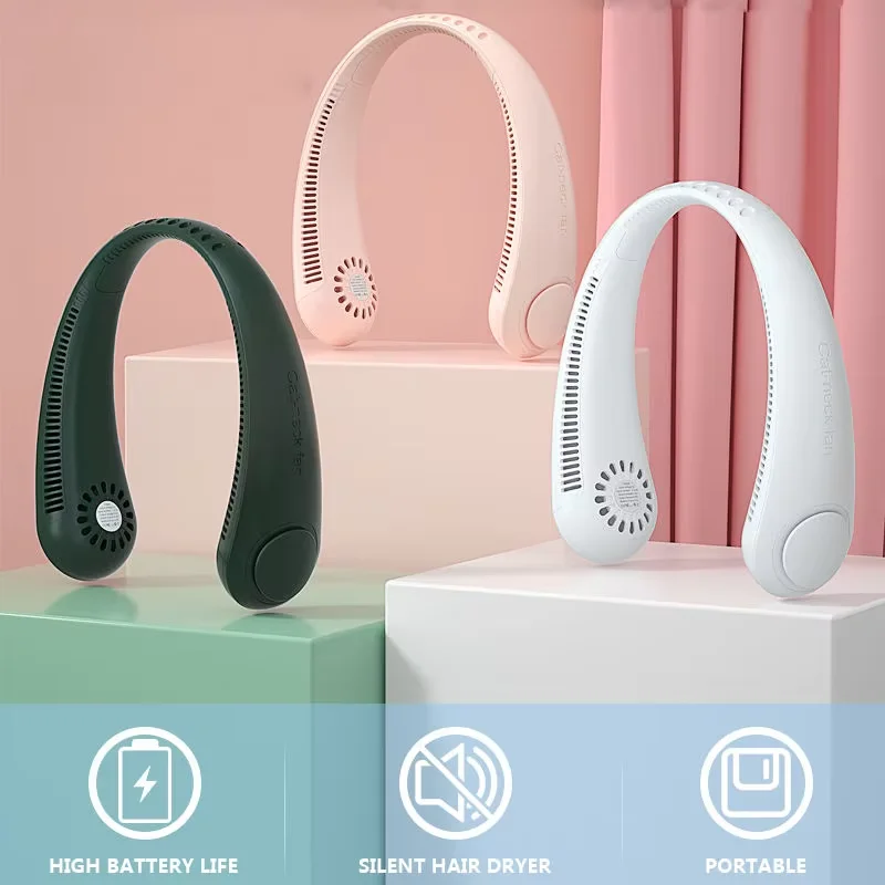 

Безлопастной вентилятор с воротником-халтер, USB-зарядка, портативный мини-вентилятор для улицы