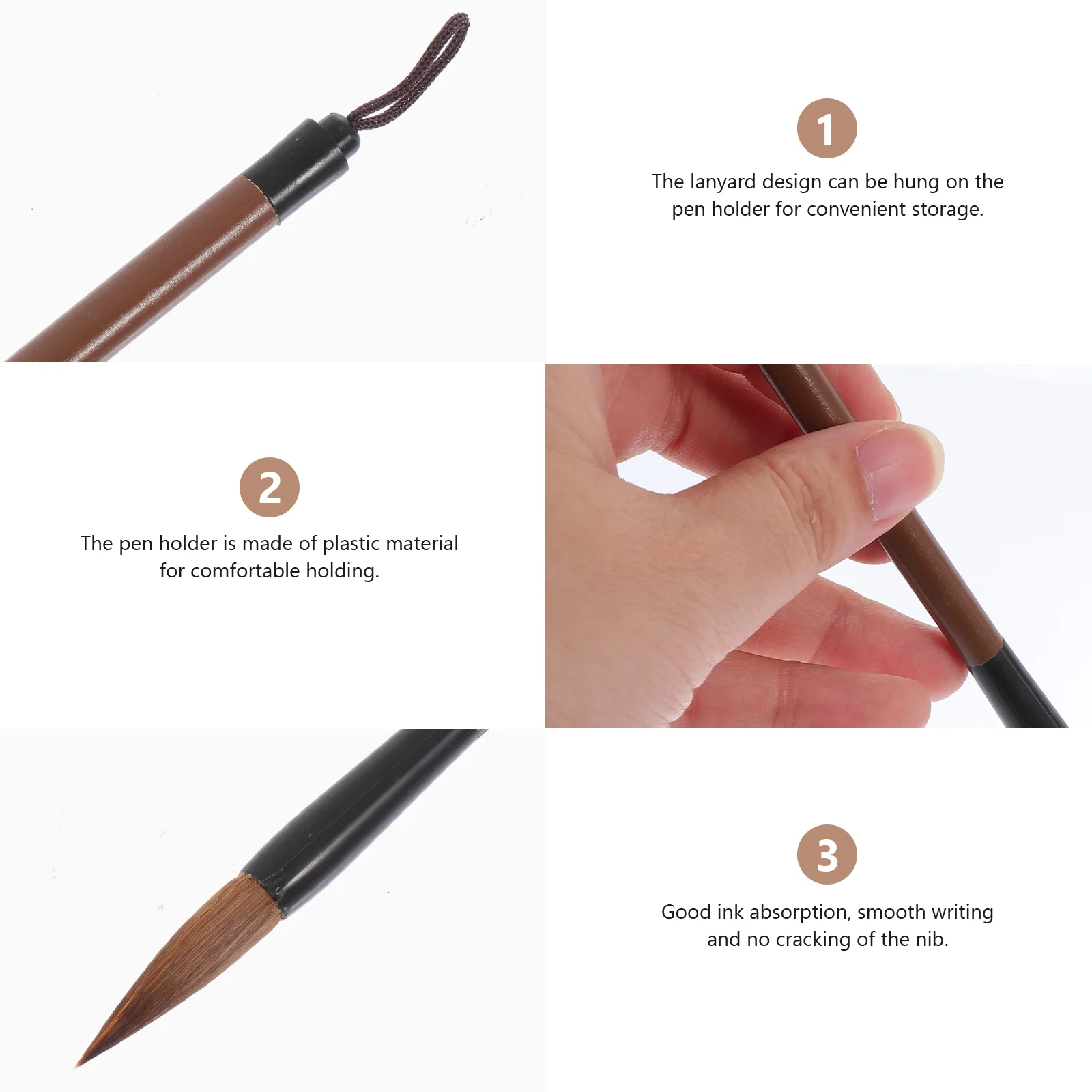 Langhao Calligraphy Brush Writing Chinese Major Weasel Hair Pen Travel Painting Brushes