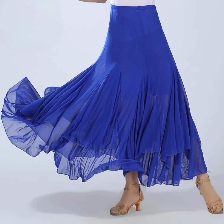 Vestido de dança latina adulto feminino personalizado moderno saia grande desempenho dança quadrada valsa dança de salão meia saia trajes