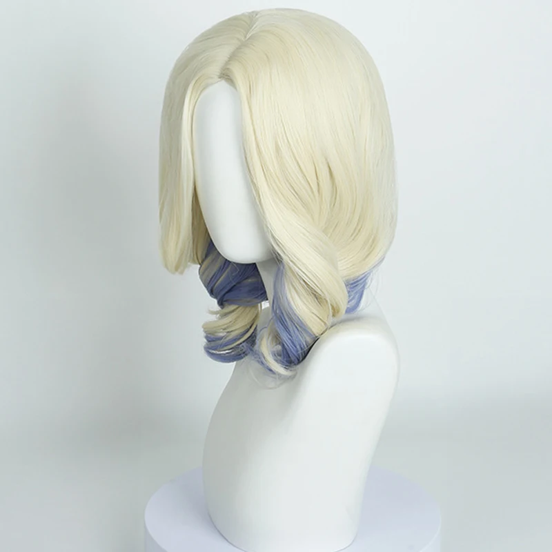 Movie Zombies 4 Dawn Of The Vampires Addison Cosplay Wig Women Golden Blue Hair Heat Resistant Synthetic Wig Halloween Prop