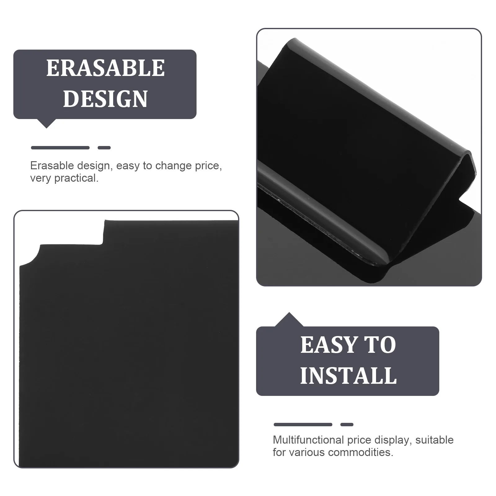 

10 Pcs Blackboard Labels Dry Erase Clip Price Tag Holder Chalkboard Sign Display Removable Clips Storage Bins Organizing Cube