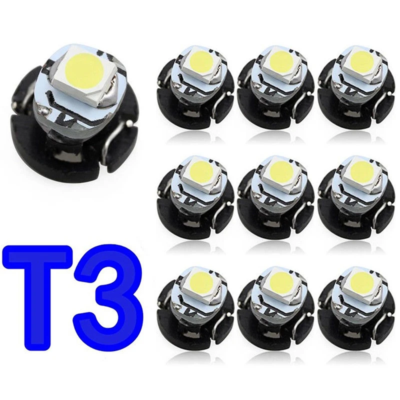 10Pcs T3 SMD Led Neo Wedge Car Dash Gauge Instrument Cluster Bulbs Light White