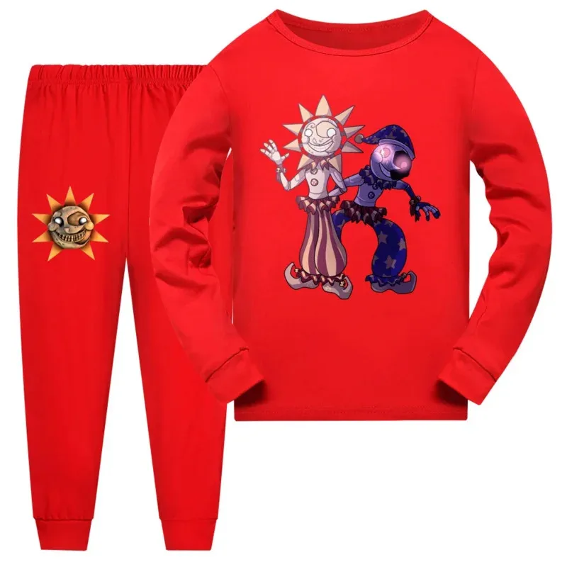 جديد ★   بيجامة FNAF Sundrop and Moondrop للأولاد والبنات مطبوع عليها رسوم كرتونية للأطفال أطقم سراويل للأطفال الصغار لربيع الخريف s ★   2025 تشي ☆