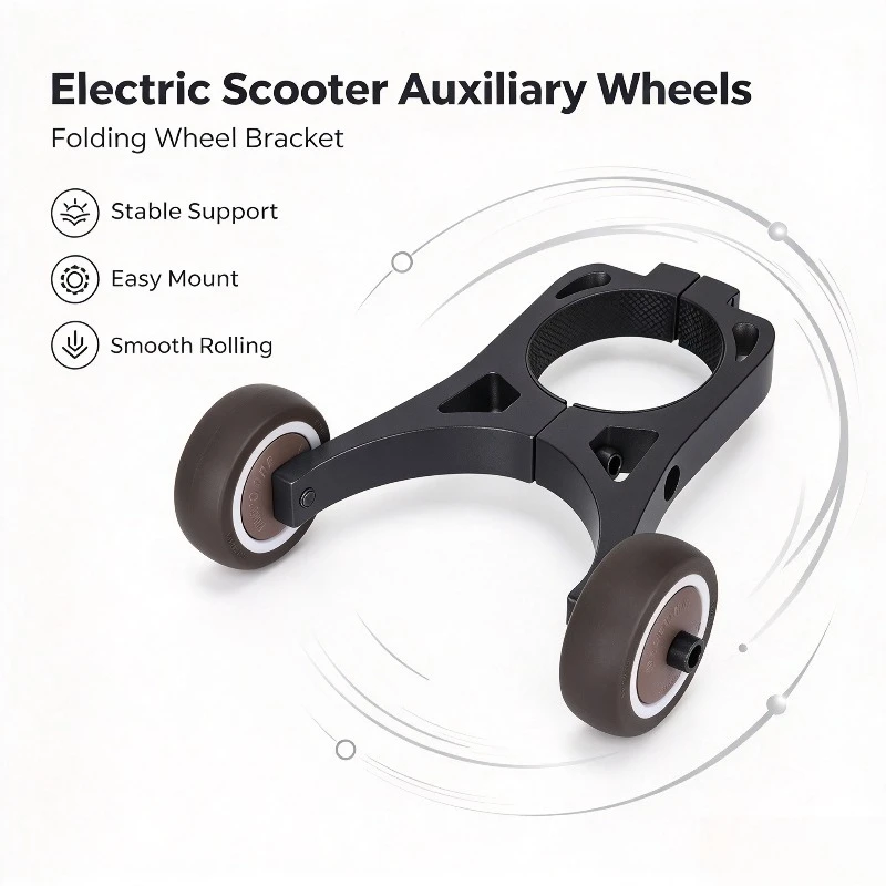 Electric Scooter Accessory Folding Support Wheel Bracket Auxiliary Small Wheel Holder Replacement Spare Part