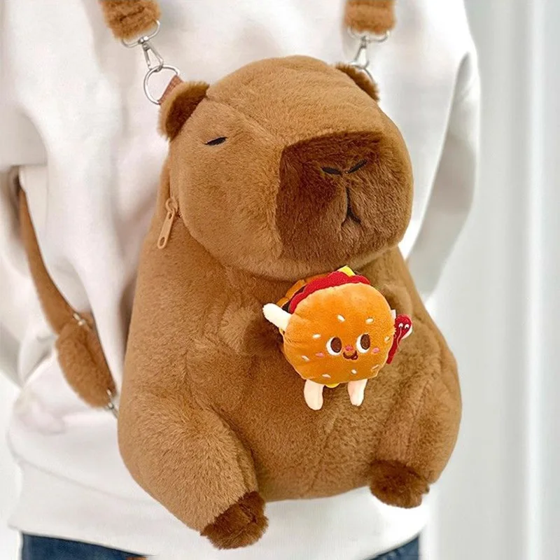 

Cute Capybara Plush Bag Kawaii Soft Stuffed Animal Backpack Crossbody Bag for Women Girls Kids Cartoon Shoulder Bag Gift Family