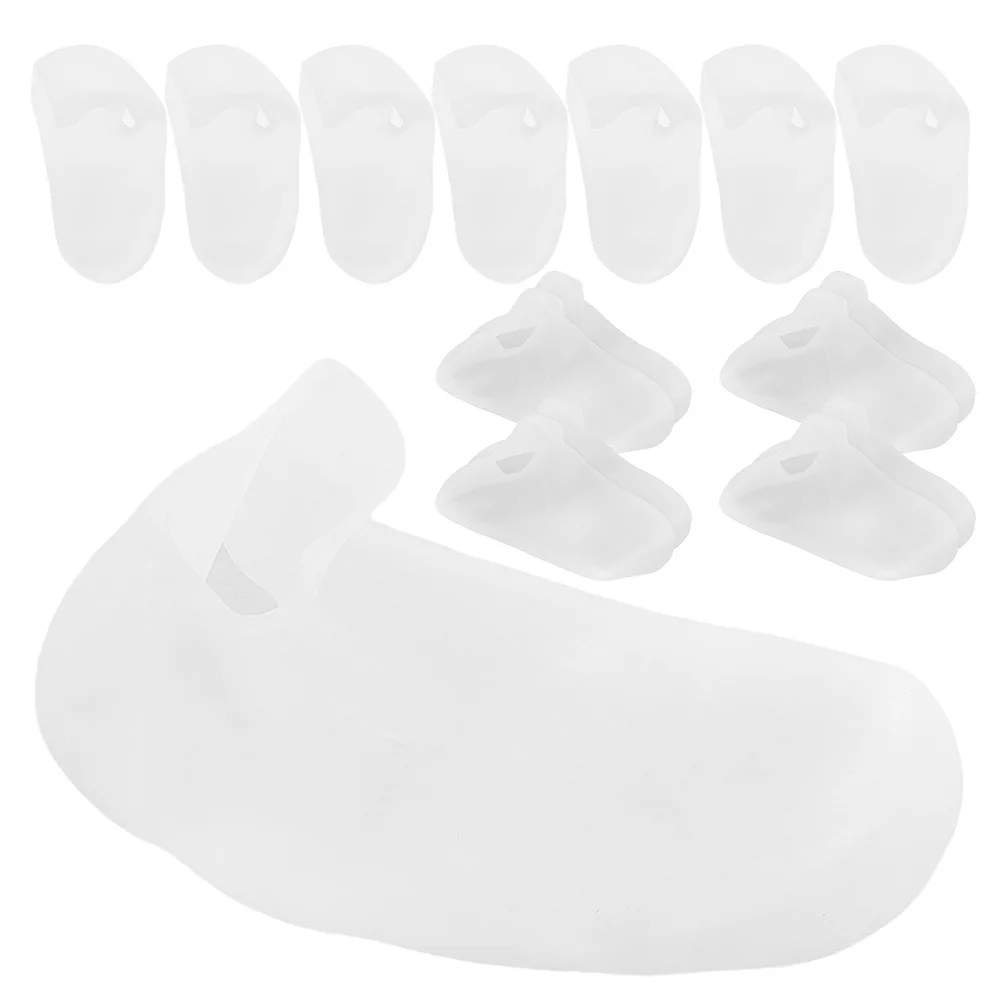 

8 пар силиконовых гелевых носков, увлажняющие чехлы для ног, смягчающие потрескавшиеся пятки, спа-педикюр, увлажняющие гелевые носки