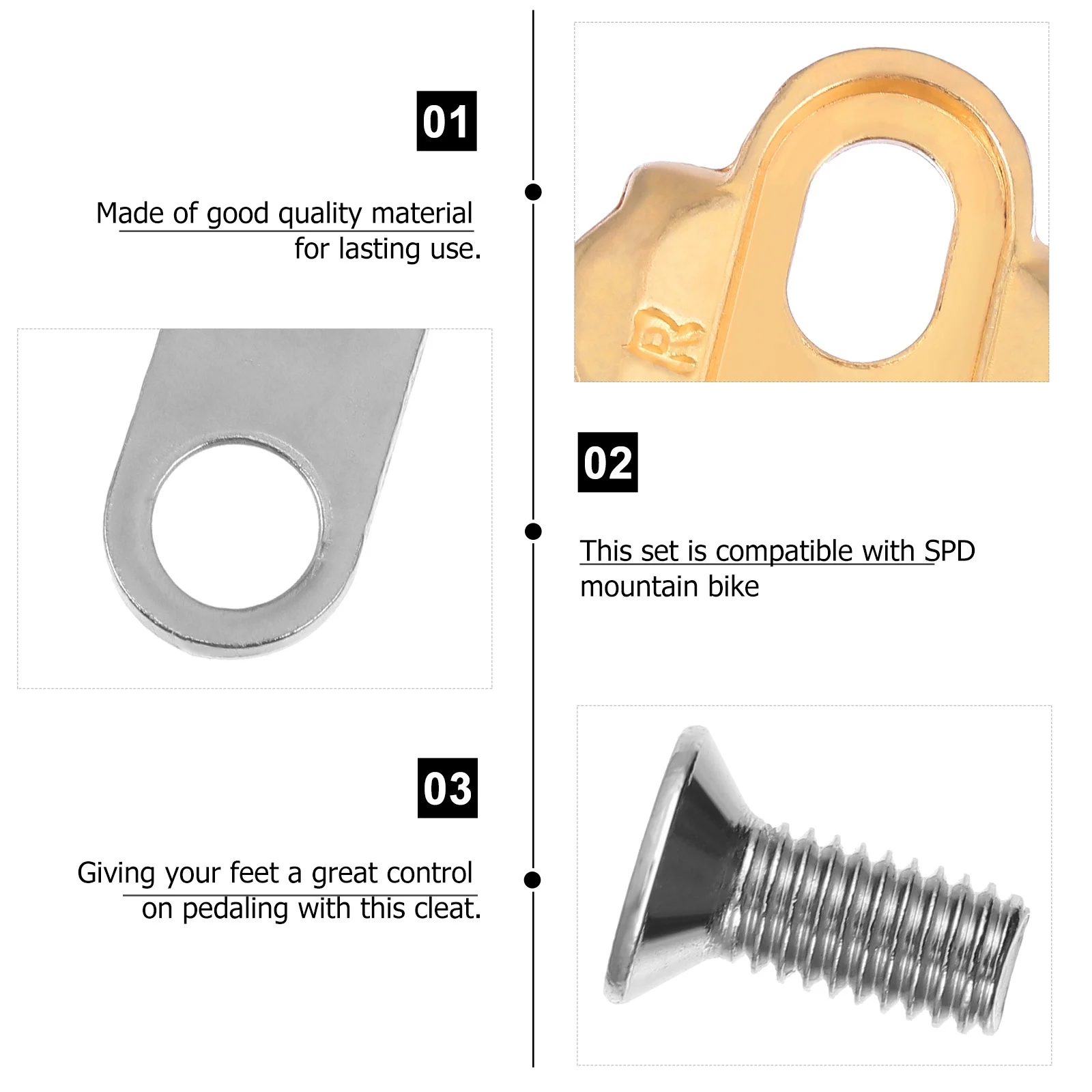 

1Set Self-Lock Mountain Bike Cleat Multi Directional Release Compatible Durable Pedal Accessories Bike Cleat