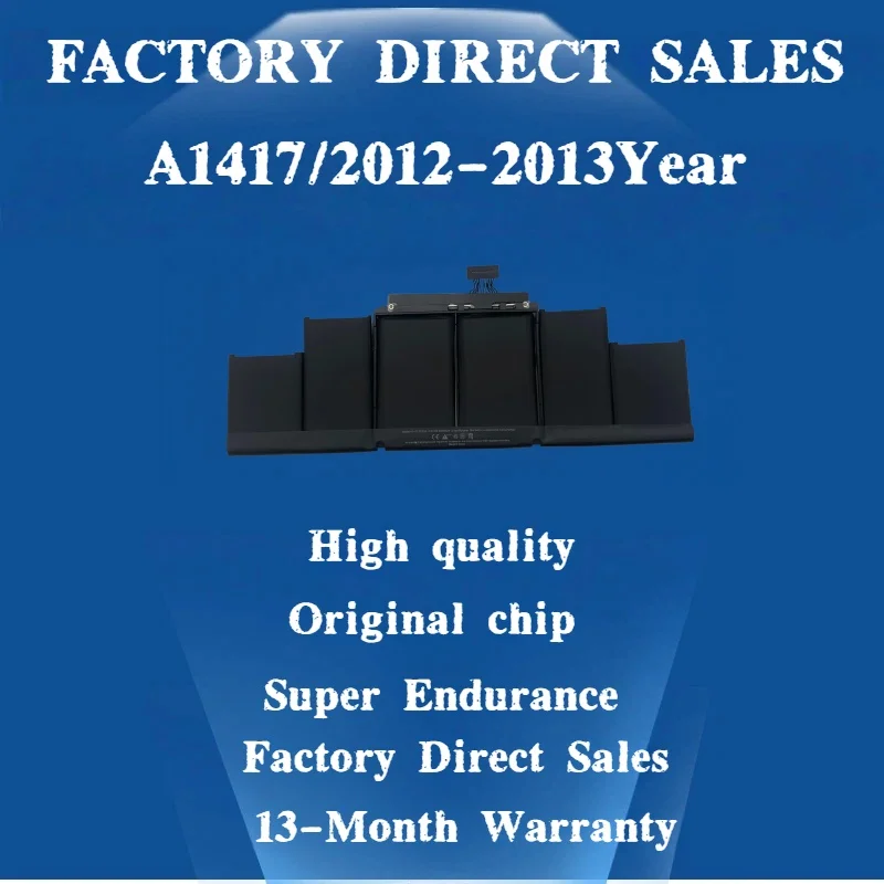

New A1417 Laptop Battery for Apple A1398 (2012 Early-2013 Version) for MacBook Retina Pro 15" fits ME665LL/A ME664LL/A