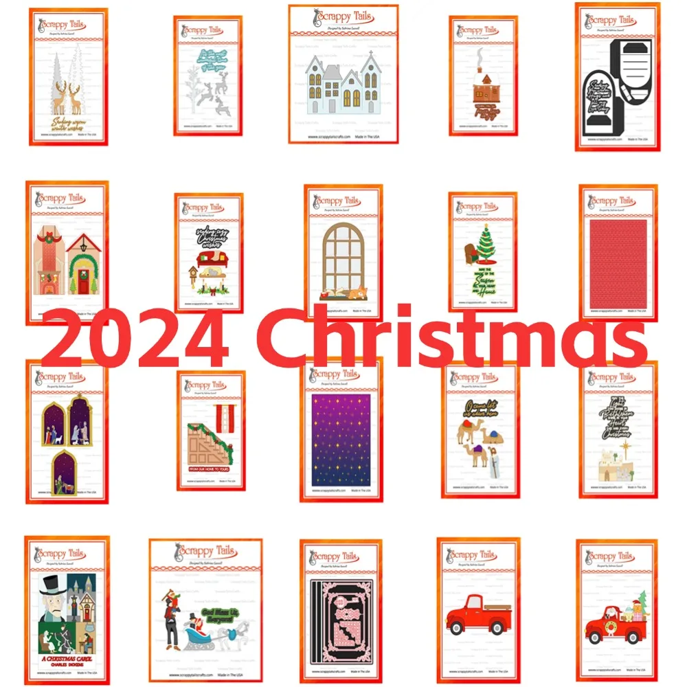 Kerst metalen snijframe sterft 2024 Nieuwe sjablonen DIY Scrapbooking Papier maken Ambachten Kamelen en auto's Die Cuts