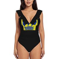 Hughes Airwest Airlines One-Piece Swimsuit Women Ruffle Bathing Suits New Girl Beach Swimwear Hughes Airwest Airlines Braniff