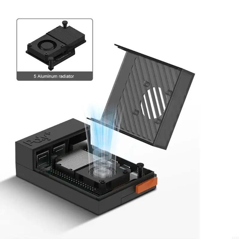 F92A ABS Modern & Metal 5 CASE مع ALUMINIM THEEDSKNING & FAN ABS & Aluminium مع نظام التبريد لـ Argon Poly+5