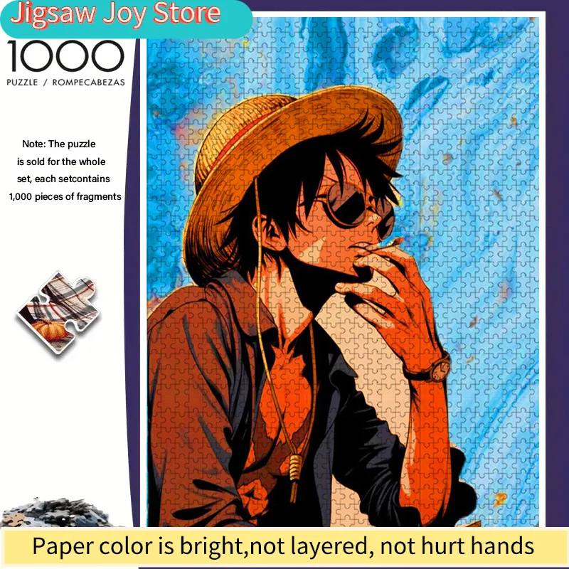 

1pc Large Puzzle - Bright Anime Character Design, Mai Hai Ha Crew, Challenging And Fun Family Activity, Mixed Colors