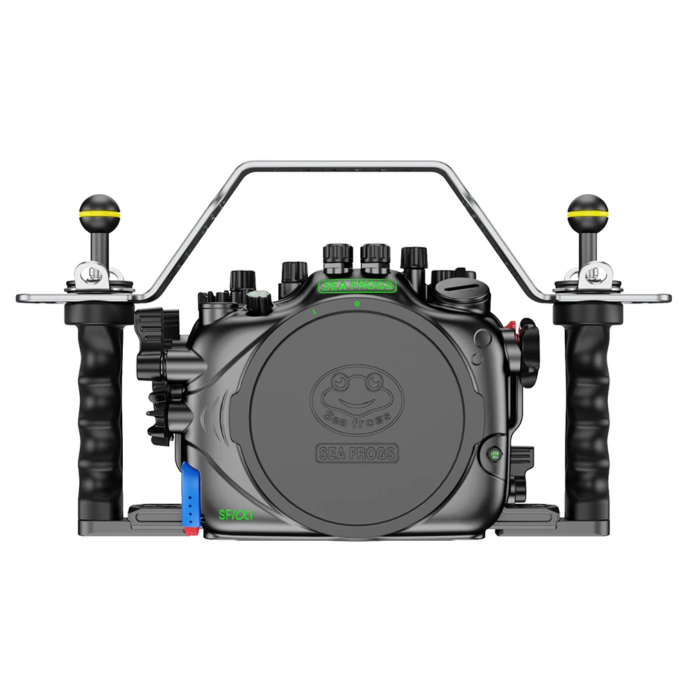 Seafrogs-防水アルミニウム合金カメラケース,ダイビングハウジング,新しいデザイン,sony a1,100m