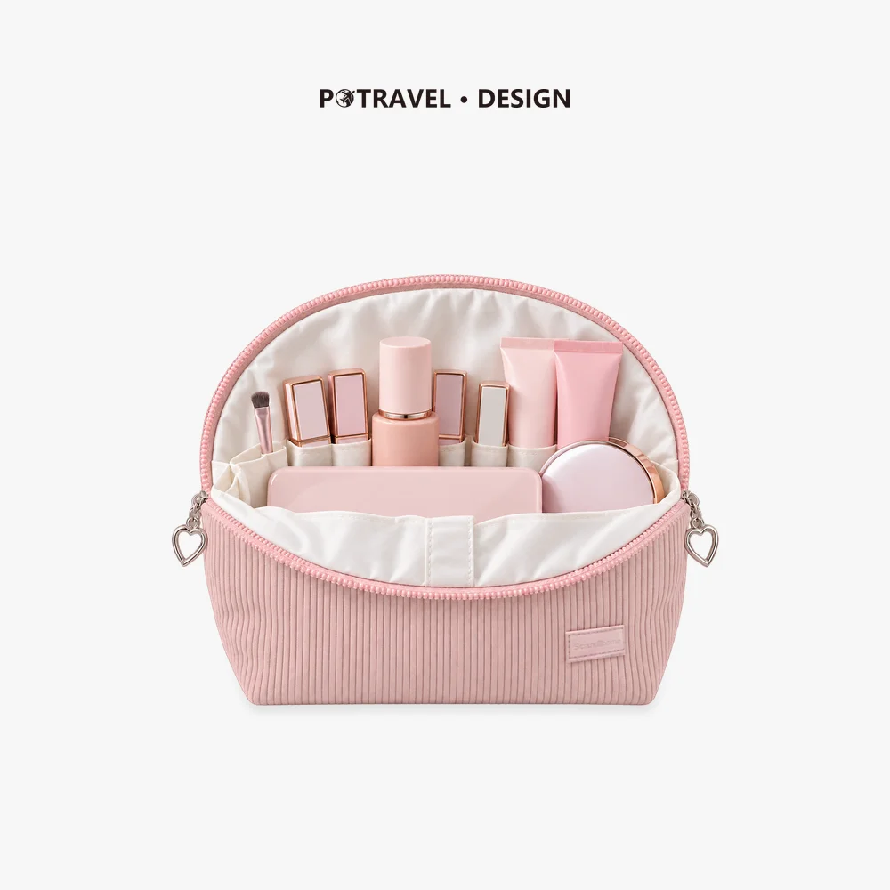 180 Degree Wide Opening Cosmetic Bag Large Capacity Makeup Organizer Water-resistant Shell Travel Toiletry Bag with Partitions