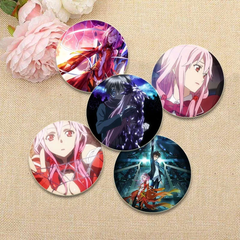 Guilty Crown Yuzuriha Inori 32/44/58mm Simple Button Pins Snap in Design Anime Brooches Daily Stylish Ornament Cartoon Badge