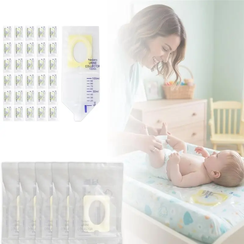 NEW HOT In Stock-Clear Urine Catcher Pouch 100Ml Spill-Proof 30 Pcs Pediatric Urine Bag Collector For Infants Collection