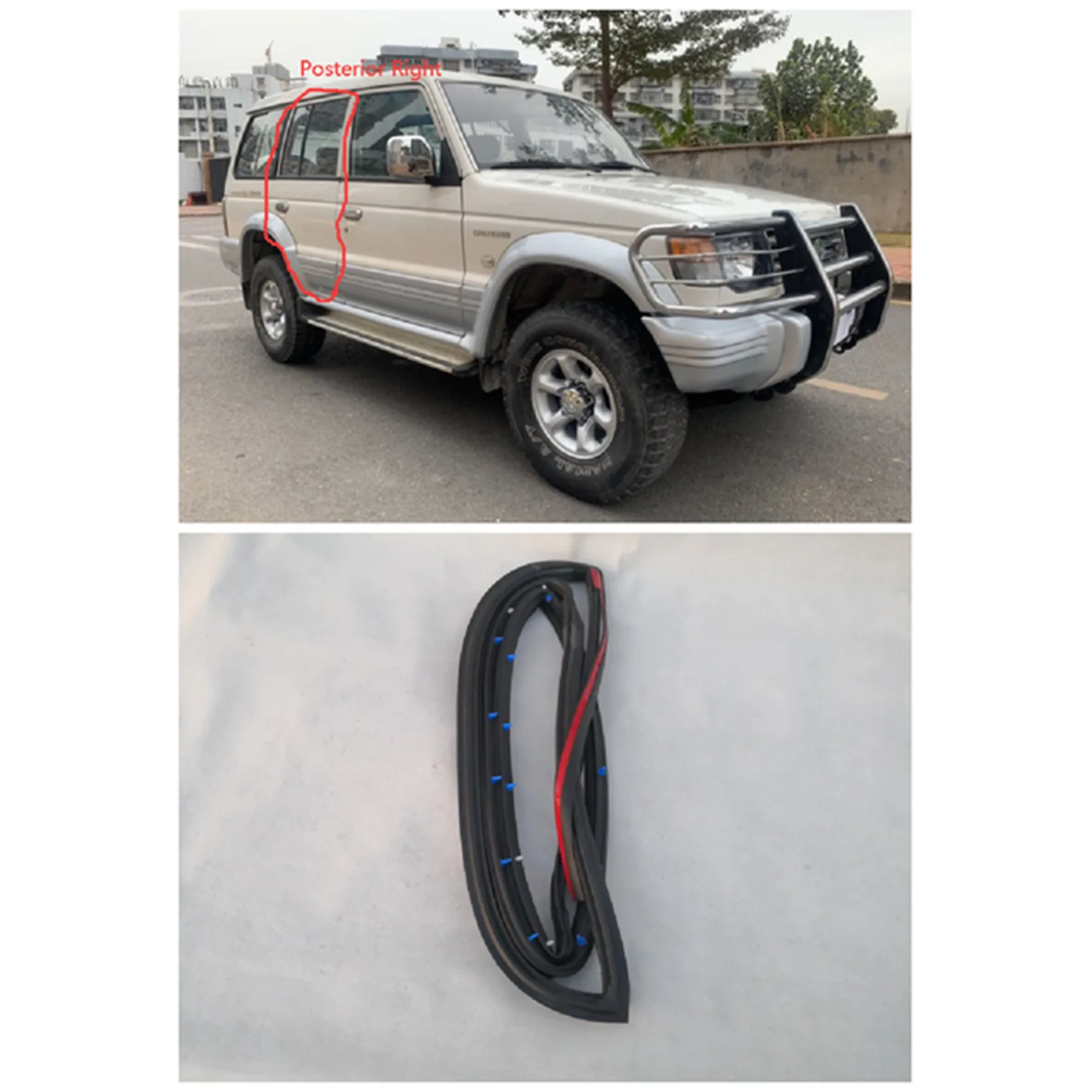 

6PCS Door Rubber Seal Doorpost Rubber Strip For Mitsubishi Pajero Montero V31W V43W MR120675 MR120676 MR120677 MB669334-Y79A