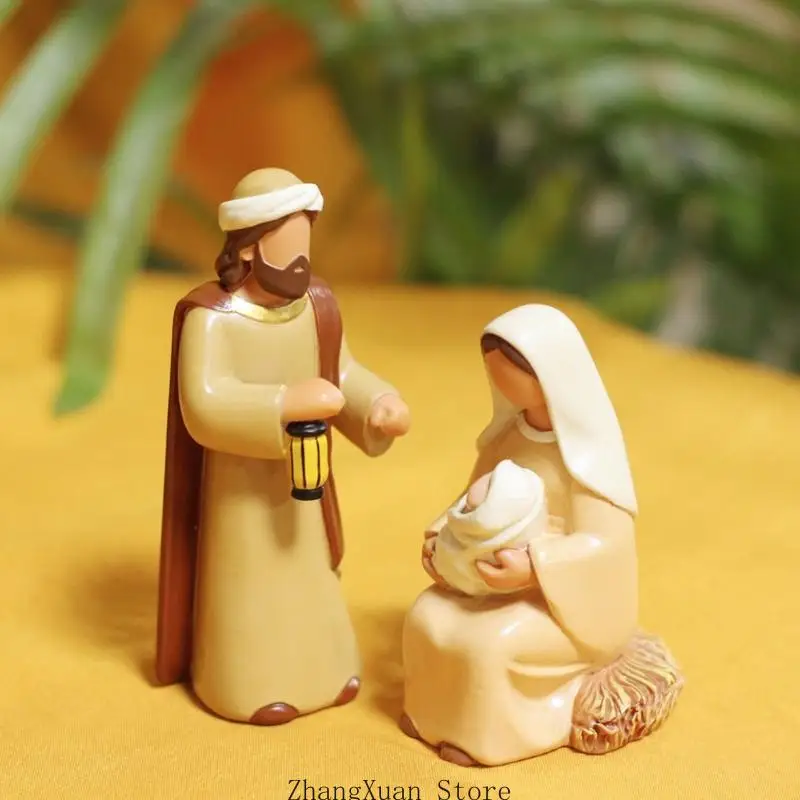 Aufrechte Figuren der Heiligen Familie für Schreibtische und Schaufensterdekorationen zu Weihnachten 3XUF – Detail 5