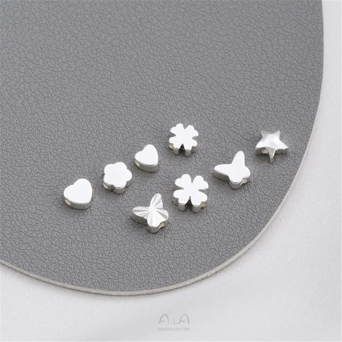 Bag Thick Silver Peach Heart Butterfly Pentagonal Star Small Flower Separated Bead DIY Beading Material Jewelry Accessories C172