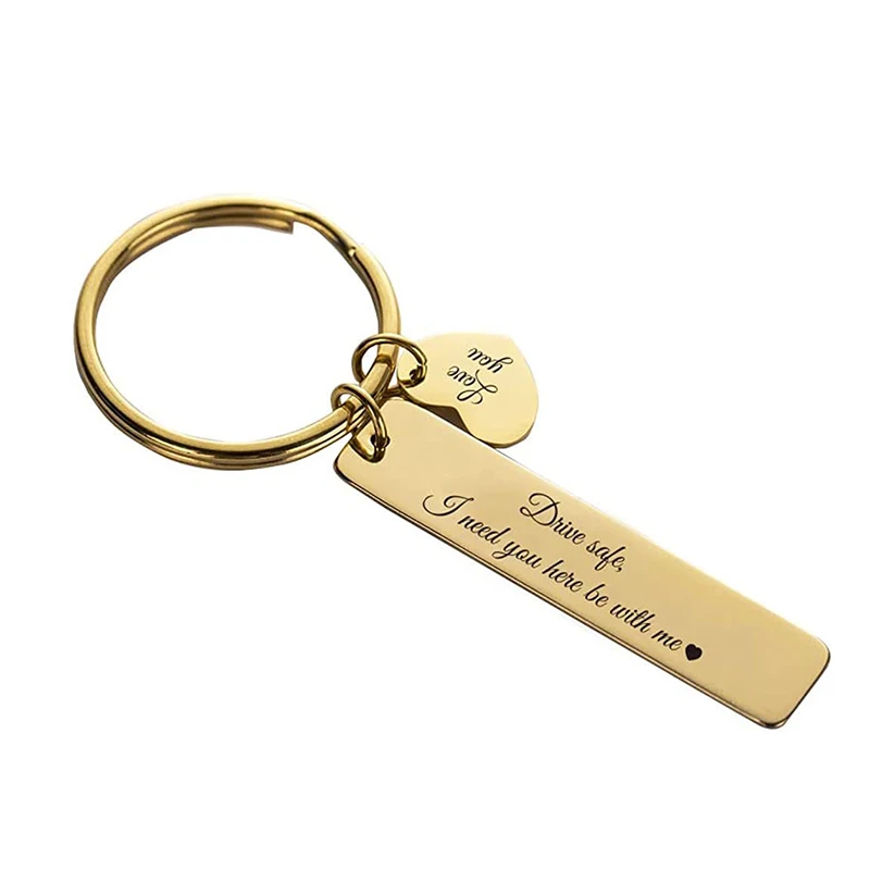 Custom Engraved LOGO Stainless Steel Name Keychain Personalized Customized Products Fashion Love Key Ring Gift Wholesale